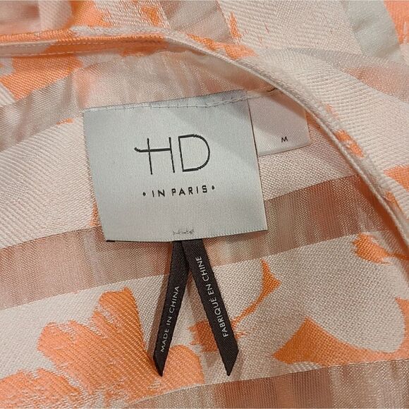 Anthropologie HD in Paris Trikala Dress, Neon Pink Orange Hi-Low, Sleeveless | M - Picture 5 of 11